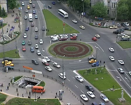 Traffic in Bucharest overhead view Video stock 12120660