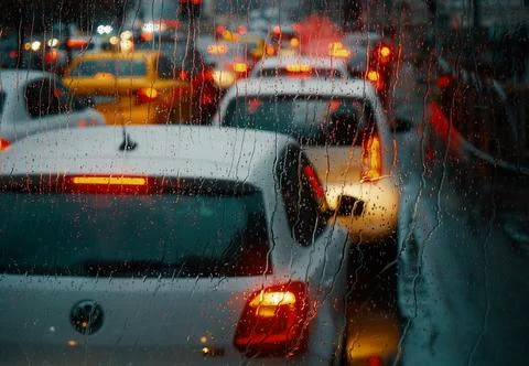 Traffic in Bucharest, Romania Foto stock
