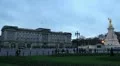 Traffic in Buckingham Palace, Victoria Memorial, Queen's Gardens in London, UK HD Footage
