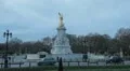 Traffic in Buckingham Palace, Victoria Memorial, Queen's Gardens in London, UK HD Footage