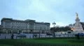 Traffic in Buckingham Palace, Victoria Memorial, Queen's Gardens in London, UK HD Footage