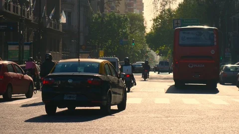 Traffic in in Buenos Aires Stock Footage 89204681