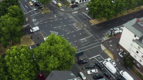 Traffic at Busy Intersection, Cologne Stock Footage 340933469
