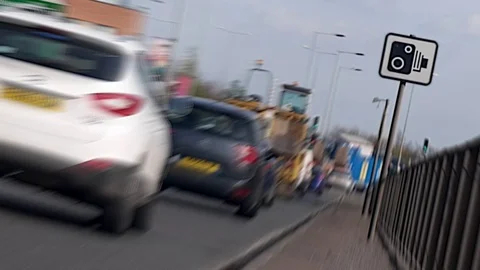 Traffic on busy road Stock Footage 74576402