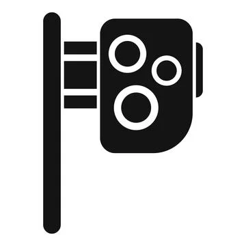 Traffic camera capturing speeding vehicles on road Stock Illustration