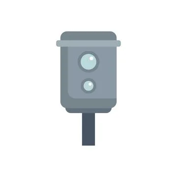Traffic camera capturing speeding vehicles on road Stock Illustration