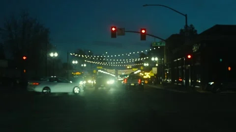 Traffic Car  light Intersection At Dusk 1st Santa Ana California Stock Footage 265483104