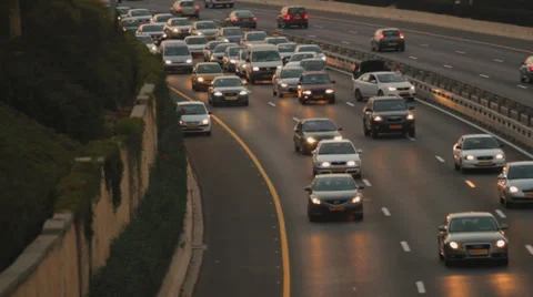 Traffic Car stuck on highway Stock Footage 30233960