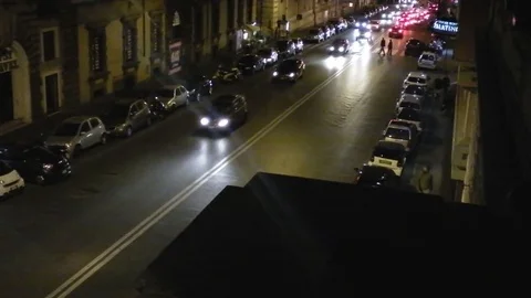 Traffic via Cavour, Rome Stock Footage 80600181