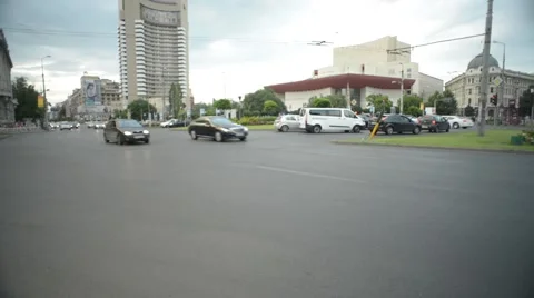 Traffic In Center Of Bucharest Romania Stock Footage 64767254