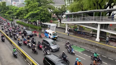 Traffic in central Jakarta Stock Footage 292639730