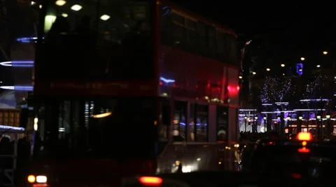 Traffic on Champs-Élysées, Paris during the Christmas time Stock Footage 33667299