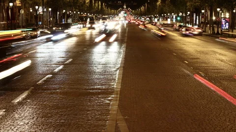 Traffic champs elysees - Time lapse Stock Footage 42501609