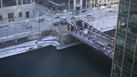 Traffic by Chicago River Stock Footage 83866207
