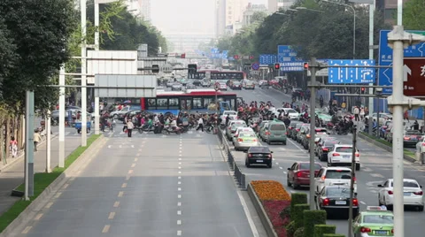 Traffic in China Stock Footage 32420028
