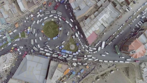 Traffic circle from above Video stock 82805552