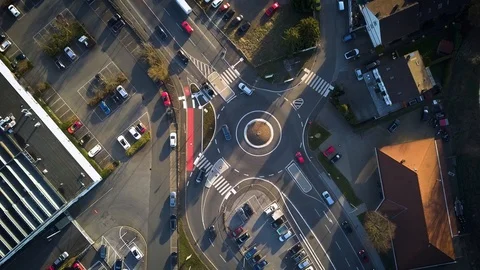Traffic Circle Aerial Stock Footage 103589883