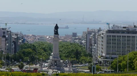 Traffic circle in Lisbon Stock Footage 41804548