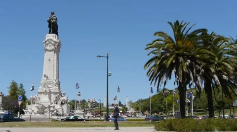 Traffic circle in Lisbon Stock Footage 41804567