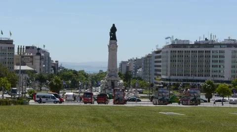 Traffic circle in Lisbon Stock Footage 41804571