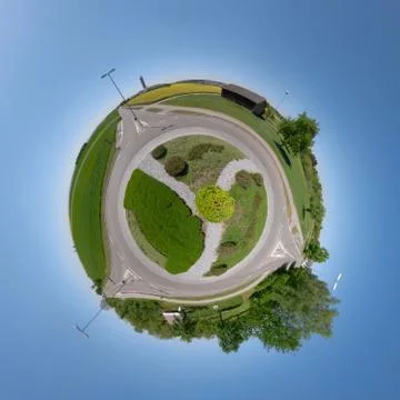Traffic circle - Little Planet Stock Photos