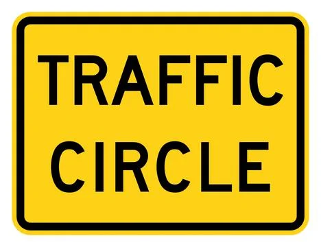 Traffic circle plaque, W16-12P, US road sign Stock Illustration