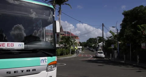 Traffic circle in Pointe Du Bout, Martinique Stock Footage 232952808