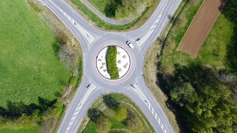 Traffic circle - roundabout, aerial view Stock-Footage 75164528