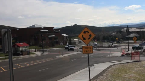 Traffic Circle roundabout Stock Footage 23164736