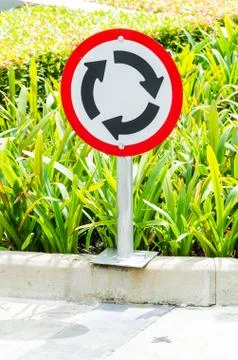 Traffic circle sign Stock Photos