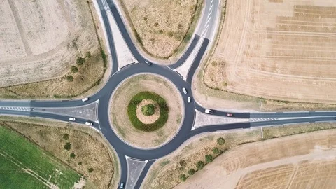 Traffic circulation from drone Stock Footage 93904676