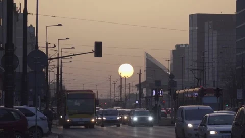 Traffic in a city center Stock Footage 150187960