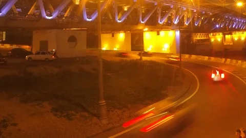 Traffic in the city in the evening timelapse Stock Footage 81606113