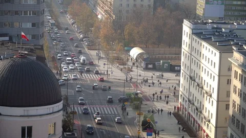 Traffic in the city at the intersection 스톡 동영상 105715768