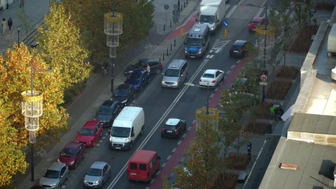 Traffic in the city at the intersection 스톡 동영상 105715887