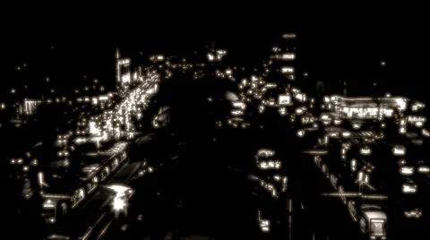 Traffic in city at night Stock Footage 34522420
