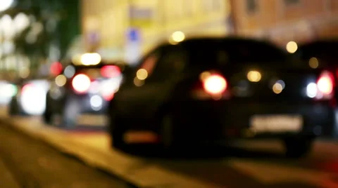 Traffic in the city at night. Stock Footage 52258053