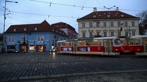Traffic in city of Prague Stock Footage 72522284