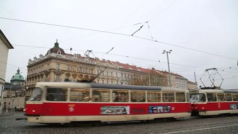 Traffic in city of Prague Stock Footage 72522610