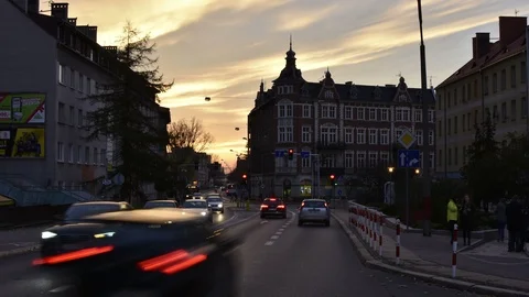 Traffic in the city at the sunset 스톡 동영상 119978633