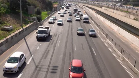 Traffic, city, vehicles, intersection, roads, traffic congestion Vidéo 196980146