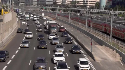Traffic, city, vehicles, intersection, roads, traffic congestion Vidéo 196982168