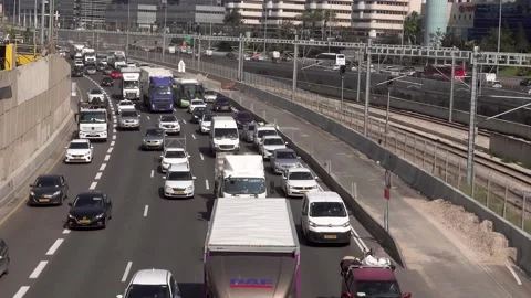 Traffic, city, vehicles, intersection, roads, traffic congestion Vidéo 196982268