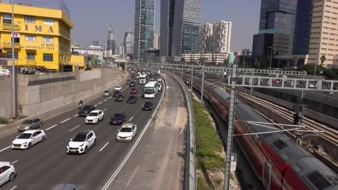 Traffic, city, vehicles, intersection, roads, traffic congestion Vidéo 196982351