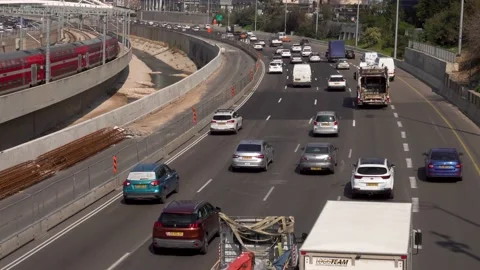 Traffic, city, vehicles, intersection, roads, traffic congestion Vidéo 197060284