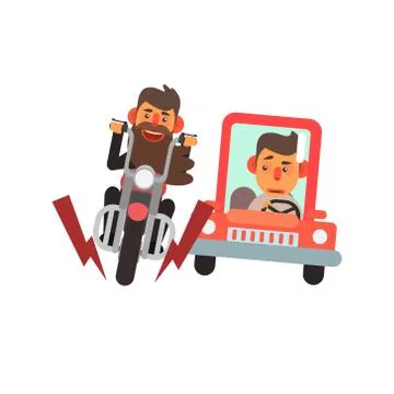 Traffic Code Motorcycle And Car Stock Illustration