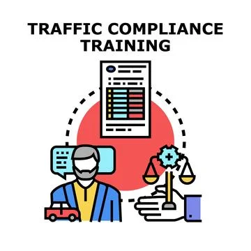 Traffic compliance training program for driving safety Stock Illustration