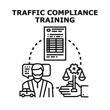 Traffic compliance training program for driving safety Stock Illustration