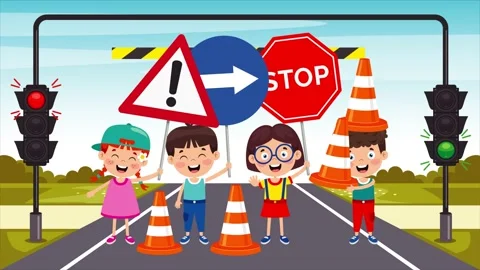 Traffic Concept With Funny Characters Stock Footage 140612951