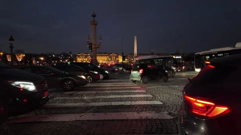 Traffic at Concorde Paris Stock Footage 323792809